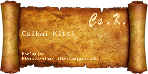 Csikai Kitti névjegykártya