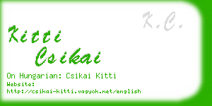 kitti csikai business card